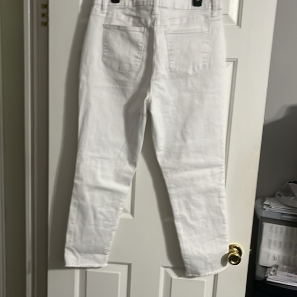 NWOT Royalty vintage stretch high rise ankle white jeans - Picture 4 of 5